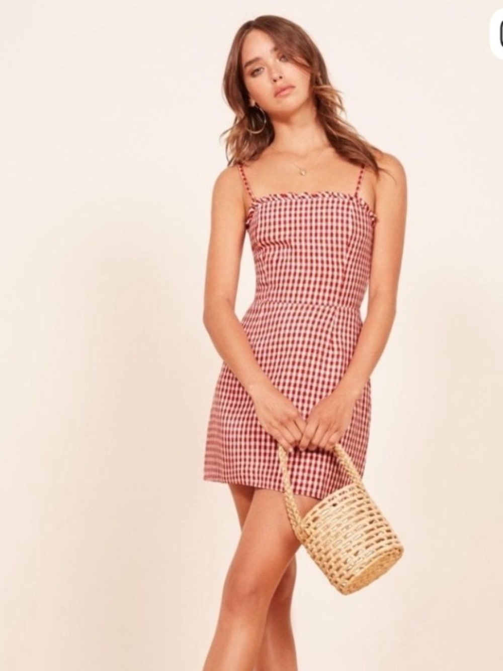 Reformation Red Gingham Ava Dress